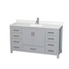 Custom image for Gray with Brushed Chrome Trim / Giotto Quartz, Rectangular Sink / No Mirror
