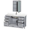 Custom image for Gray with Brushed Chrome Trim / White Quartz, Rectangular Sink / Medicine Cabinet