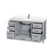 Custom image for Gray with Brushed Chrome Trim / White Quartz, Rectangular Sink / No Mirror