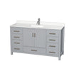 Custom image for Gray with Brushed Chrome Trim / White Quartz, Rectangular Sink / No Mirror