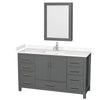 Custom image for Dark Gray with Brushed Chrome Trim / Carrara Cultured Marble, Rectangular Sink / Medicine Cabinet