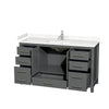 Custom image for Dark Gray with Brushed Chrome Trim / Carrara Cultured Marble, Rectangular Sink / No Mirror