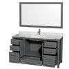 Custom image for Dark Gray with Brushed Chrome Trim / White Carrara Marble, Rectangular Sink / 58