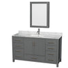 Custom image for Dark Gray with Brushed Chrome Trim / White Carrara Marble, Rectangular Sink / Medicine Cabinet