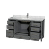 Custom image for Dark Gray with Brushed Chrome Trim / White Carrara Marble, Rectangular Sink / No Mirror