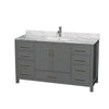Custom image for Dark Gray with Brushed Chrome Trim / White Carrara Marble, Rectangular Sink / No Mirror