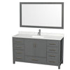 Custom image for Dark Gray with Brushed Chrome Trim / Giotto Quartz, Rectangular Sink / 58
