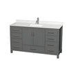Custom image for Dark Gray with Brushed Chrome Trim / Giotto Quartz, Rectangular Sink / No Mirror