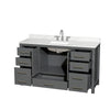 Custom image for Dark Gray with Brushed Chrome Trim / Giotto Quartz, Rectangular Sink / No Mirror