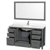 Custom image for Dark Gray with Brushed Chrome Trim / White Quartz, Rectangular Sink / 58