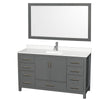 Custom image for Dark Gray with Brushed Chrome Trim / White Quartz, Rectangular Sink / 58