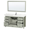 Custom image for Light Green with Brushed Nickel Trim / Carrara Cultured Marble, Rectangular Sink / 58