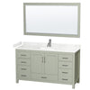 Custom image for Light Green with Brushed Nickel Trim / Carrara Cultured Marble, Rectangular Sink / 58