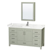 Custom image for Light Green with Brushed Nickel Trim / Carrara Cultured Marble, Rectangular Sink / Medicine Cabinet