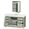 Custom image for Light Green with Brushed Nickel Trim / Carrara Cultured Marble, Rectangular Sink / Medicine Cabinet