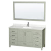 Custom image for Light Green with Brushed Nickel Trim / Giotto Quartz, Rectangular Sink / 58