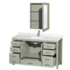 Custom image for Light Green with Brushed Nickel Trim / Giotto Quartz, Rectangular Sink / Medicine Cabinet