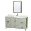 Custom image for Light Green with Brushed Nickel Trim / Giotto Quartz, Rectangular Sink / Medicine Cabinet