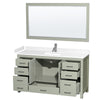 Custom image for Light Green with Brushed Nickel Trim / White Cultured Marble, Rectangular Sink / 58
