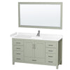 Custom image for Light Green with Brushed Nickel Trim / White Cultured Marble, Rectangular Sink / 58