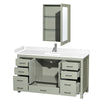Custom image for Light Green with Brushed Nickel Trim / White Cultured Marble, Rectangular Sink / Medicine Cabinet