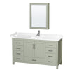 Custom image for Light Green with Brushed Nickel Trim / White Cultured Marble, Rectangular Sink / Medicine Cabinet
