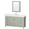 Custom image for Light Green with Brushed Nickel Trim / White Cultured Marble, Rectangular Sink / Medicine Cabinet