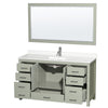 Custom image for Light Green with Brushed Nickel Trim / White Quartz, Rectangular Sink / 58