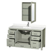 Custom image for Light Green with Brushed Nickel Trim / White Quartz, Rectangular Sink / Medicine Cabinet