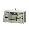 Custom image for Light Green with Brushed Nickel Trim / White Quartz, Rectangular Sink / No Mirror