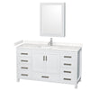 Custom image for White with Brushed Chrome Trim / Carrara Cultured Marble, Rectangular Sink / Medicine Cabinet