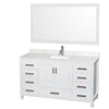 Custom image for White with Brushed Chrome Trim / Giotto Quartz, Rectangular Sink / 58