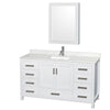 Custom image for White with Brushed Chrome Trim / Giotto Quartz, Rectangular Sink / Medicine Cabinet