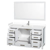 Custom image for White with Brushed Chrome Trim / White Cultured Marble, Rectangular Sink / 58