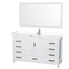 Custom image for White with Brushed Chrome Trim / White Cultured Marble, Rectangular Sink / 58