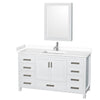 Custom image for White with Brushed Chrome Trim / White Cultured Marble, Rectangular Sink / Medicine Cabinet