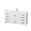 Custom image for White with Brushed Chrome Trim / White Cultured Marble, Rectangular Sink / No Mirror