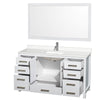 Custom image for White with Brushed Chrome Trim / White Quartz, Rectangular Sink / 58