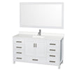 Custom image for White with Brushed Chrome Trim / White Quartz, Rectangular Sink / 58