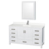 Custom image for White with Brushed Chrome Trim / White Quartz, Rectangular Sink / Medicine Cabinet