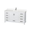 Custom image for White with Brushed Chrome Trim / White Quartz, Rectangular Sink / No Mirror