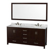 Custom image for Espresso with Brushed Chrome Trim / White Carrara Marble, Oval Sink / 70