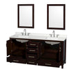 Custom image for Espresso with Brushed Chrome Trim / Giotto Quartz, Rectangular Sink / 24