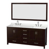Custom image for Espresso with Brushed Chrome Trim / Giotto Quartz, Rectangular Sink / 70