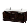 Custom image for Espresso with Brushed Chrome Trim / White Quartz, Rectangular Sink / No Mirror