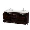 Custom image for Espresso with Brushed Chrome Trim / White Quartz, Rectangular Sink / No Mirror