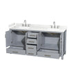 Custom image for Gray with Brushed Chrome Trim / Carrara Cultured Marble, Rectangular Sink / No Mirror