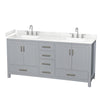 Custom image for Gray with Brushed Chrome Trim / Carrara Cultured Marble, Rectangular Sink / No Mirror