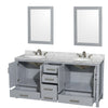 Custom image for Gray with Brushed Chrome Trim / White Carrara Marble, Oval Sink / 24