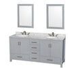 Custom image for Gray with Brushed Chrome Trim / White Carrara Marble, Oval Sink / 24